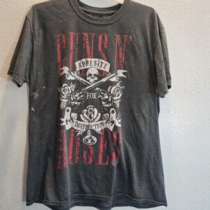 Guns N' Roses Appetite For Destruction Graphic Band T-Shirt Mens XL Distressed